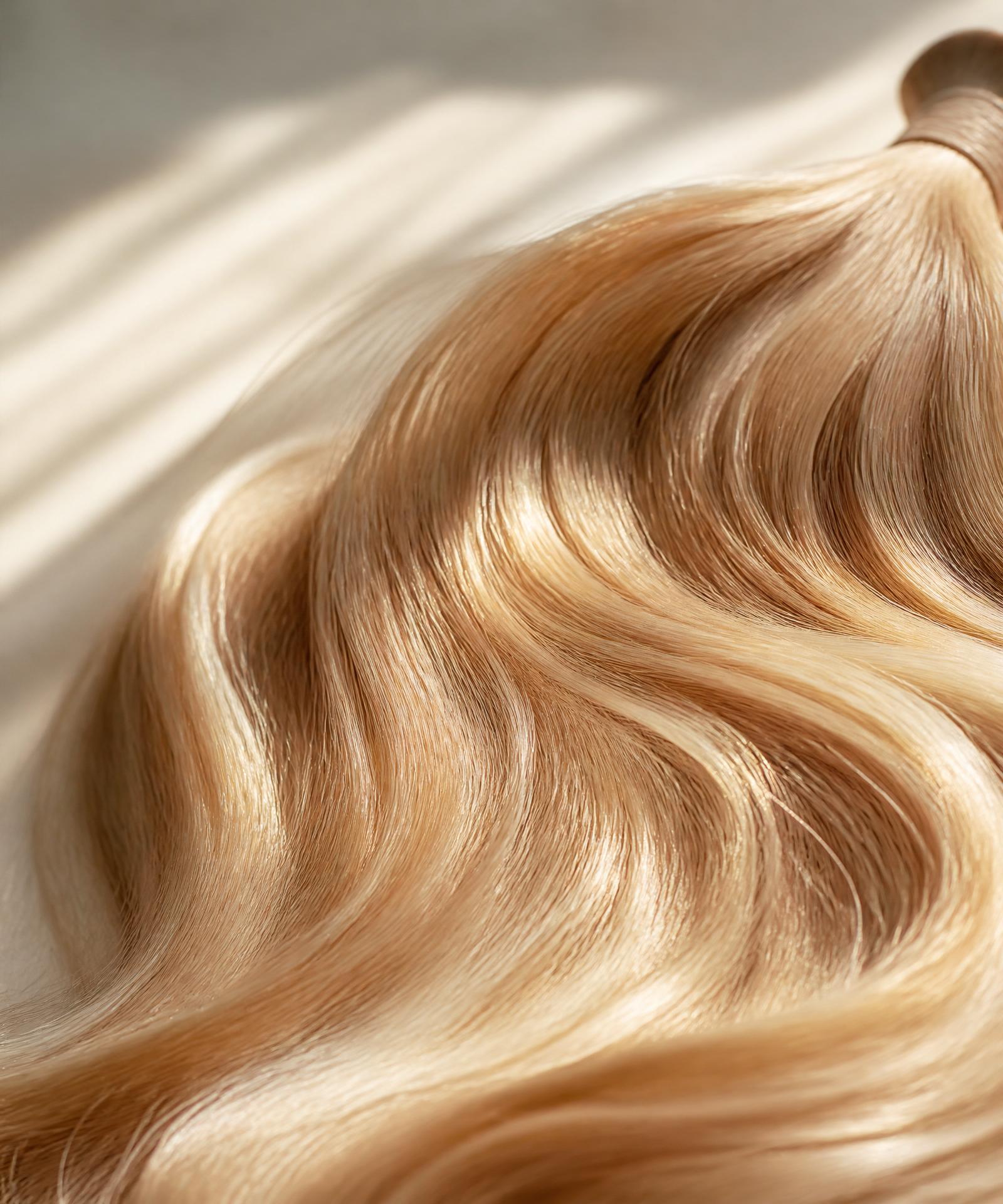 Long, glossy double-drawn human hair extensions in a warm brunette shade by AH Hair Boss
